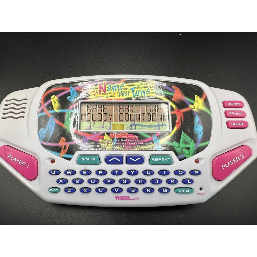 Tiger NAME THAT TUNE Vintage Electronic Handheld Video Game With Cartridge Works